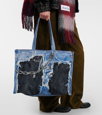  Trompe-l'oeil denim tote bag | Acne Studios
