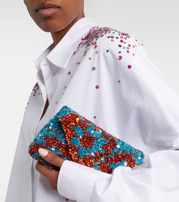 Verzierte Clutch aus Satin | Dries Van Noten