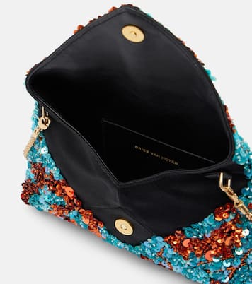 Verzierte Clutch aus Satin | Dries Van Noten