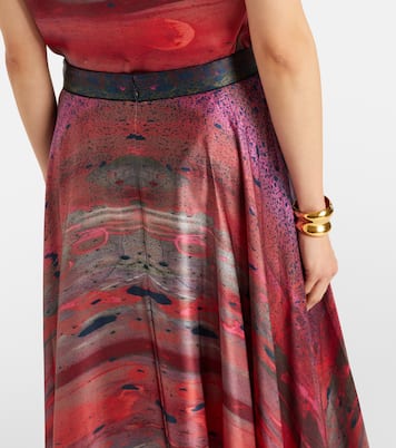 Printed silk satin maxi skirt | Roksanda