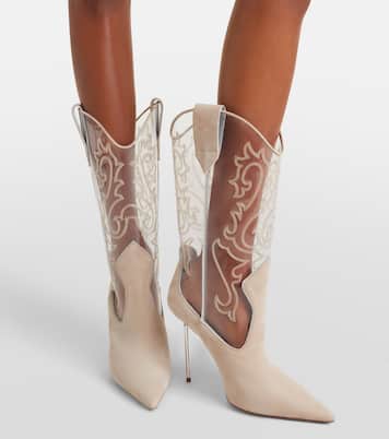 Lidia 105 suede and PVC cowboy boots | Paris Texas