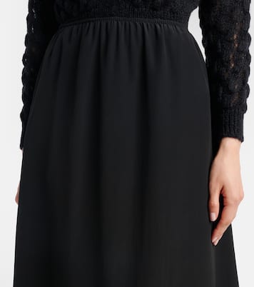 Robe midi en crêpe de Chine à dentelle | Simone Rocha