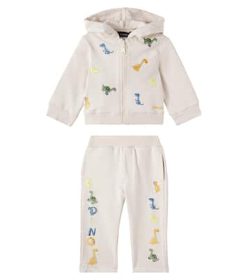Baby cotton-blend hoodie and sweatpants set | Monnalisa