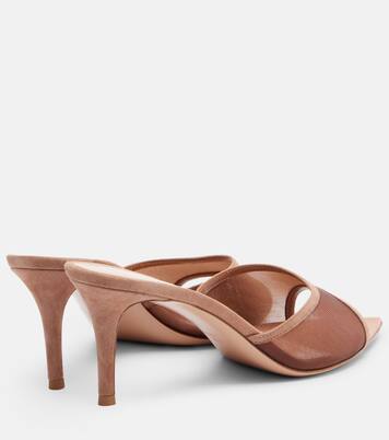 Sienna 70 suede-trimmed mesh mules | Gianvito Rossi