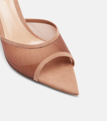Sienna 70 suede-trimmed mesh mules | Gianvito Rossi