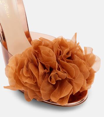 95 floral-appliqué leather-trimmed PVC mules | Gianvito Rossi