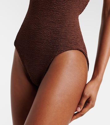 Adriana embellished halterneck swimsuit | Hunza G