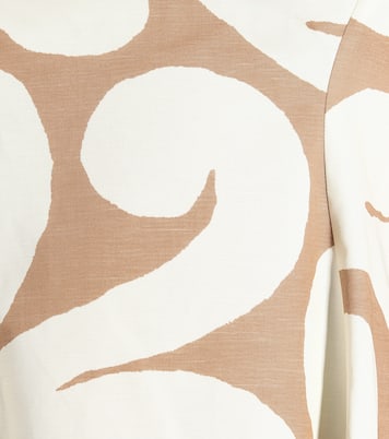 Abito midi a stampa in cotone e lino | Marni