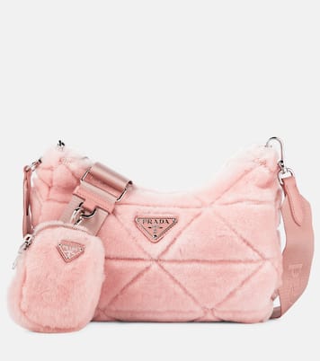 Borsa a spalla in shearling | Prada