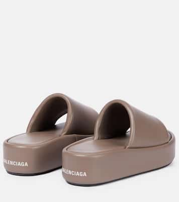 Rise leather platform slides | Balenciaga