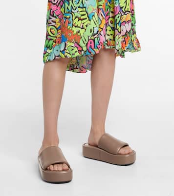 Rise leather platform slides | Balenciaga