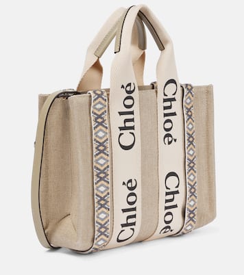 Woody Small embroidered canvas tote | Chloé