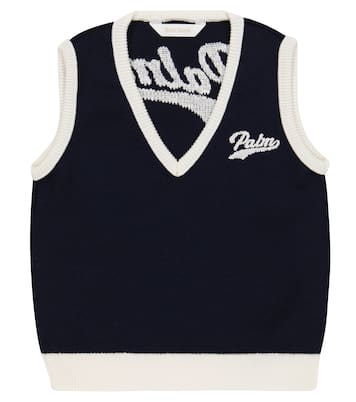 Gilet en jacquard de laine à logo | Palm Angels Kids