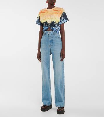 Printed cotton crop top | Rabanne
