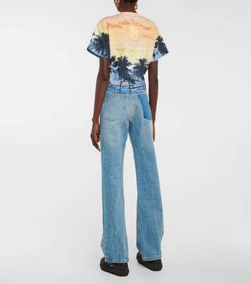 Printed cotton crop top | Rabanne