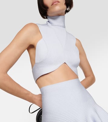 Top cropped in maglia a coste | Alaïa
