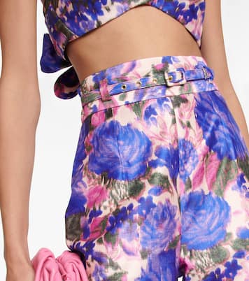 High Tide floral high-rise cropped pants | Zimmermann