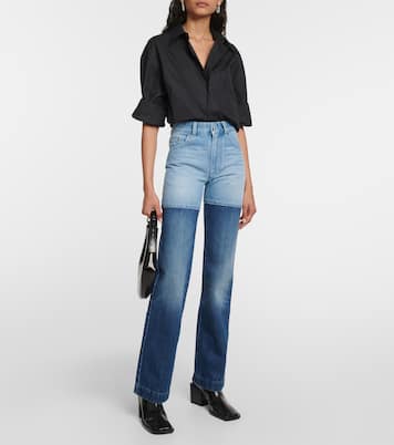 Patchwork high-rise straight jeans | Peter Do