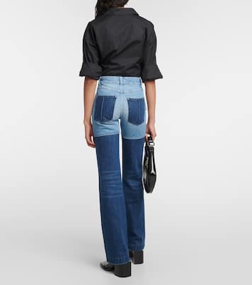 Patchwork high-rise straight jeans | Peter Do