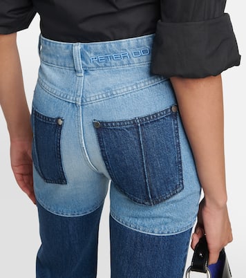 Patchwork high-rise straight jeans | Peter Do