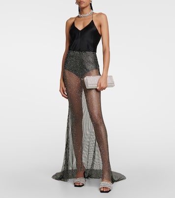 Gonna lunga in mesh con cristalli | Giuseppe di Morabito