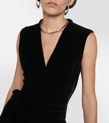 Abito lungo a portafoglio in velluto | Rick Owens