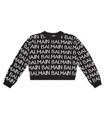 Jersey en mezcla de lana con logo | Balmain Kids