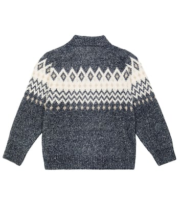 Cardigan en intarsia à motif Fair Isle | Brunello Cucinelli Kids
