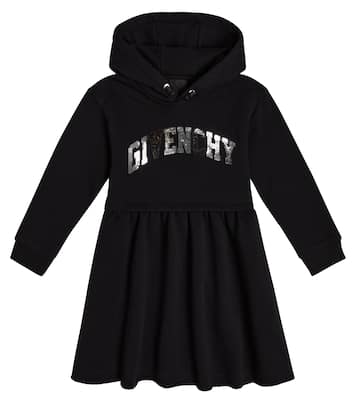 Vestido en mezcla de algodón con logo | Givenchy Kids