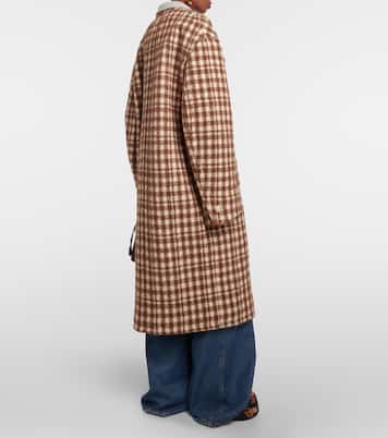 Embroidered houndstooth wool-blend coat | Etro