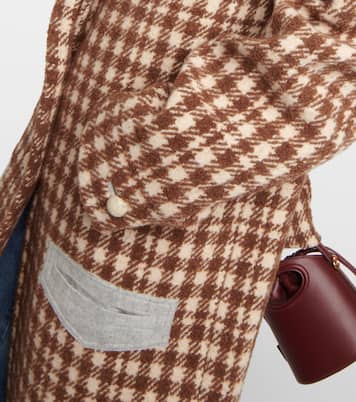 Embroidered houndstooth wool-blend coat | Etro