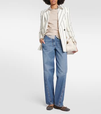 Verzierte Ballerinas aus Veloursleder | Brunello Cucinelli