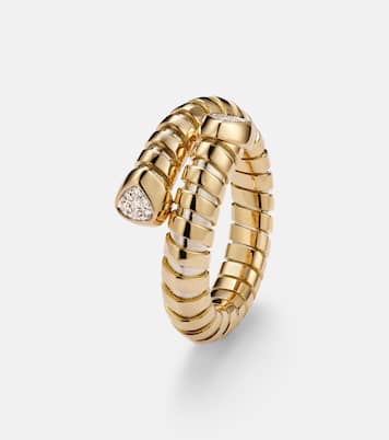 Trisolina Bypass 18kt gold ring with diamonds | Marina B
