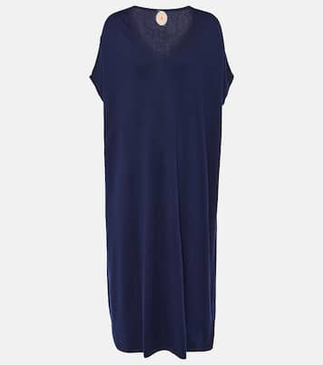 Vestido midi de algodón, seda y cachemir | Jardin des Orangers