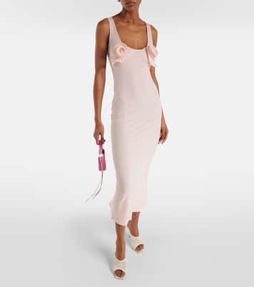 Abito midi in jersey con applicazioni floreali | Magda Butrym