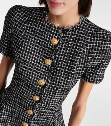 Miniabito in tweed di misto cotone | Balmain