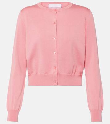 Cardigan cropped in seta e cotone | Carolina Herrera