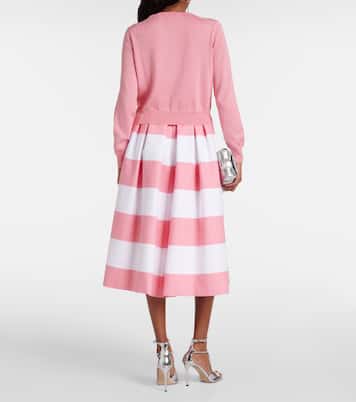 Cardigan cropped in seta e cotone | Carolina Herrera