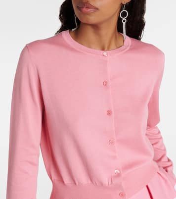 Cardigan cropped in seta e cotone | Carolina Herrera