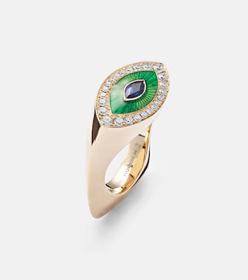 Bague Evil Eye en or 18 ct, diamants et saphirs | Marie Lichtenberg