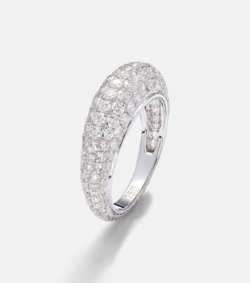 Anello Diamond Disco in oro bianco 18kt con diamanti | Kamyen