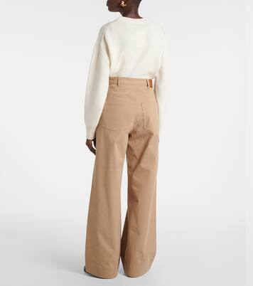 Weite High-Rise-Hose aus Gabardine | Moncler