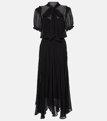 Tie-neck georgette maxi dress | Polo Ralph Lauren