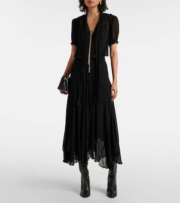 Tie-neck georgette maxi dress | Polo Ralph Lauren