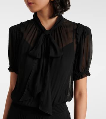 Tie-neck georgette maxi dress | Polo Ralph Lauren