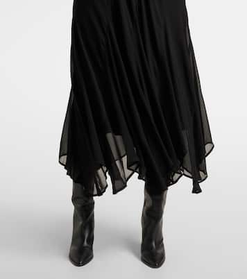 Tie-neck georgette maxi dress | Polo Ralph Lauren