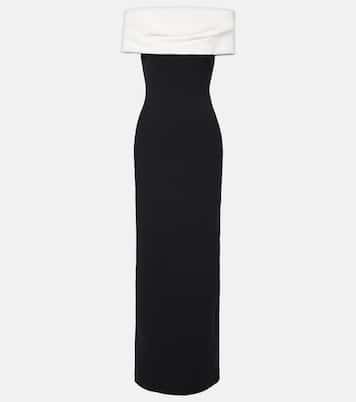 Abito lungo Eva in crêpe color-block | Solace London