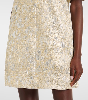 Bow-detail brocade minidress | Ganni