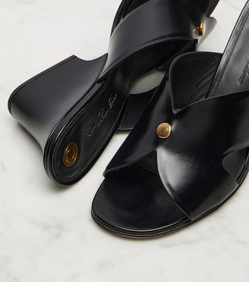 Wedge-Pantoletten Vera 80 aus Leder | Loro Piana