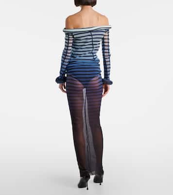 Abito lungo in tulle a righe | Jean Paul Gaultier